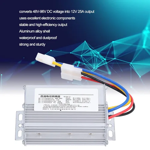 Miniatura 2 de Convertidor DC 48V-96V a 12V DC Buck Reguladores de voltaje reductores impermeables estables Transformador de fuente de alimentación 300W 25A