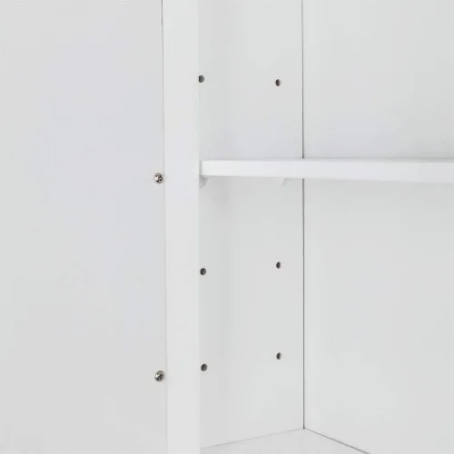 Miniatura 5 de Karl home - Gabinete de medicina de madera para baño, montado en la pared, acabado blanco, con una puerta de espejo y estantes ajustables para baño