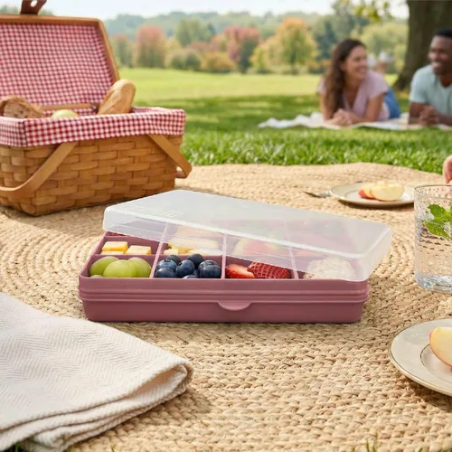 Miniatura 9 de melii Snackle Box Contenedor de aperitivos de 12 compartimentos con separadores extraíbles, almacenamiento de alimentos sin BPA para viajes