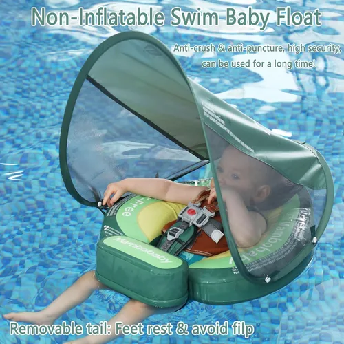 Miniatura 6 de Upgread Mambobaby Float 2026 con toldo de protección solar UPF 50+, gran flotabilidad no inflable, flotador sólido para piscina para bebés de 3 a 24