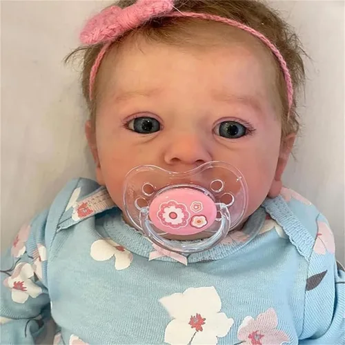 Miniatura 3 de Muñecas Reborn de Bebé Niña Realistas - Muñeca de Bebé de 18 Pulgadas, Muñeca Recién Nacida Realista de Niña de Silicona, Cuerpo de Tela, Muñeca