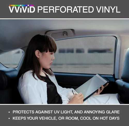Miniatura 5 de VViViD DECO65 - Rollo de vinilo adhesivo permanente negro perforado de 12 pulgadas x 5 pies para Cricut, Silhouette y Cameo, incluyendo hoja