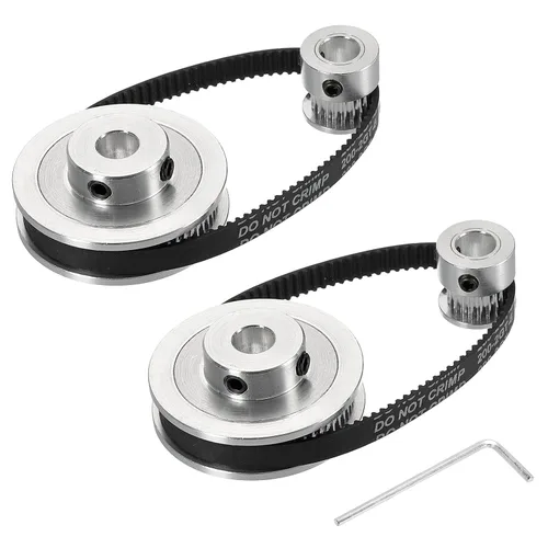 Miniatura 7 de MECCANIXITY Polea de distribución de 20 y 60 dientes de 0.197 in de diámetro con correa y llave para impresora 3D, máquina CNC