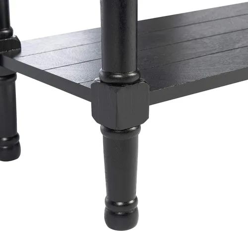 Miniatura 10 de SAFAVIEH Furniture - Mesa consola de 3 cajones Primrose - Negro - Madera maciza - Diseño clásico de granja - Ideal para entrada, sala de estar