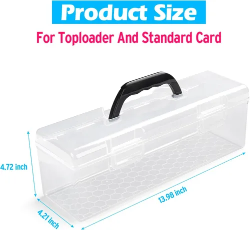 Miniatura 3 de SUNEZLGO Caja de almacenamiento para Toploader, caja de almacenamiento de tarjetas intercambiables de plástico, estuche de naipes de juego, grande