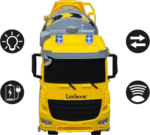 Miniatura 3 de LEXiBOOK, Crosslander® pro Mezclador de hormigón RC, mezclador de camión con control remoto, efectos de luz, tanque giratorio de 360°, recargable