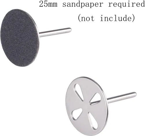 Miniatura 4 de Brocas de metal para disco de papel de lija de 0.984 in, broca de disco de lija de pedicura Mango 3/32, herramienta eléctrica de lima de pie