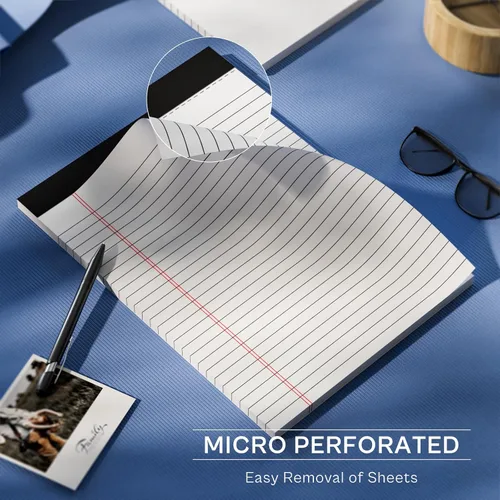 Miniatura 4 de Blocs de notas legales de 8.5 x 11, blocs de escritura de 8.5 x 11 con renglones anchos, 3 paquetes de blocs de notas micro perforados de 8.5' x