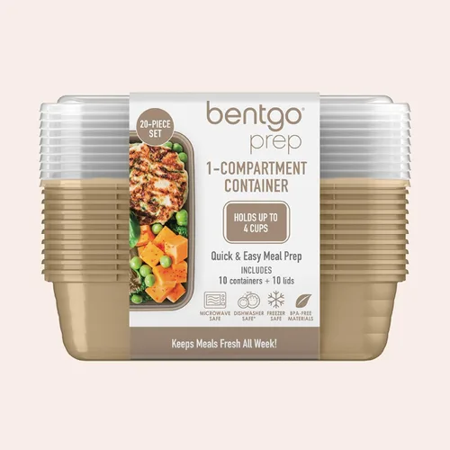 Miniatura 8 de Bentgo Prep - 20 piezas de contenedores reutilizables para preparación de comidas con 1 compartimento y tapas, materiales libres de PFAS y BPA