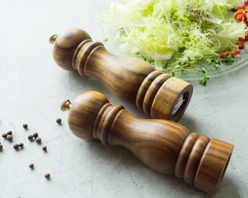 Miniatura 4 de BILL.F - Molinillo de sal y pimienta, molinillo de pimienta, molinillos de sal, juego de 2 con rotor de cerámica ajustable de 7 pulgadas