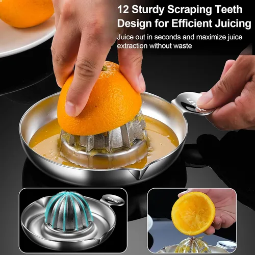 Miniatura 3 de Exprimidor de limón de acero inoxidable, exprimidor manual de cítricos resistente a mano, exprimidor de frutas de lima naranja de primera calidad