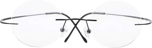 CessBlu Anteojos de lectura circulares de titanio, lentes de lectura redondos sin montura flexibles para hombres y mujeres