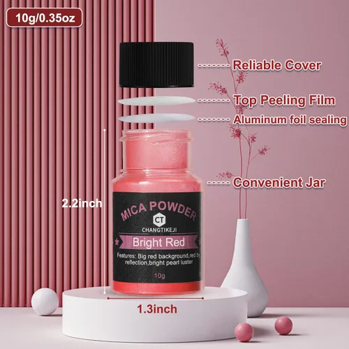 Miniatura 3 de CHANGTIKEJI Polvo de mica, 48 colores – 0.35 oz/botella de pigmento natural en polvo para resina epoxi, fabricación de jabón, fabricación de velas