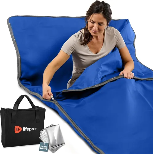 Miniatura 14 de Manta de sauna infrarroja LifePro para desintoxicación y relajación – Sauna portátil de infrarrojos lejanos para el hogar para desintoxicación