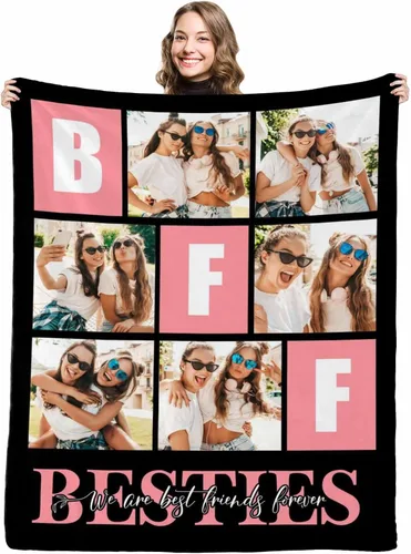 Miniatura 17 de Manta de collage de fotos personalizada con mensaje de amor y nombres, manta suave para niñas y hermanas, sofá cama, 30 x 40 pulgadas