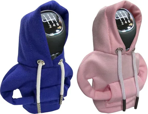 Miniatura 17 de JOYCOURT 2 fundas para palanca de cambios de automóvil, sudadera con capucha cálida y a la moda, perilla de cambio de automóvil, decoración de rojo