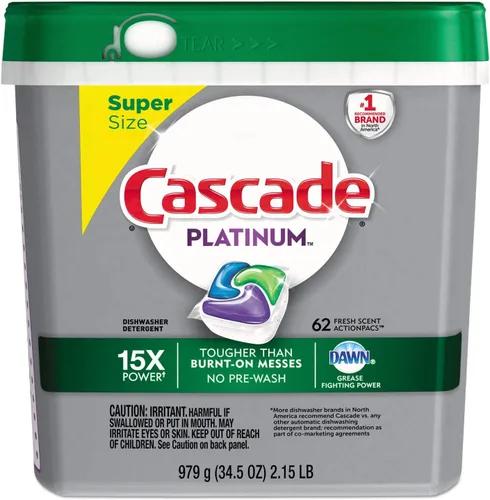 Cascade 97726PK ActionPacs, aroma fresco, bolsa de 34.5 onzas, 62/bolsa