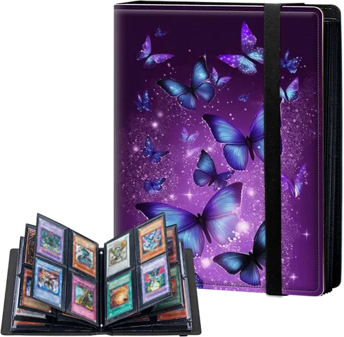 Miniatura 16 de Carpeta de tarjetas de 4 bolsillos con capacidad para 160 tarjetas, carpeta de álbum de coleccionista de libros de tarjetas para Yugioh, MTG, TCG