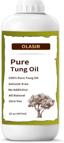 Aceite Tung puro 100% natural de 32 onzas para acabado de madera, seguro de grado alimenticio, aceite tung impermeable para suelos de madera,