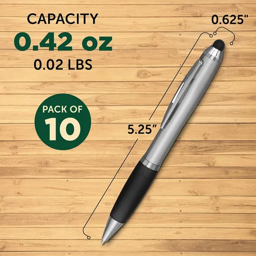 Miniatura 5 de DISCOUNT PROMOS Juego de 10 bolígrafos Stylus, paquete a granel, tinta negra, ideal para oficina, escuela, negocios, ferias comerciales, eventos