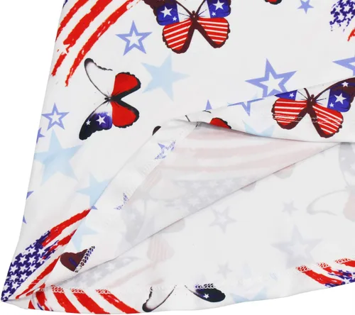 Miniatura 5 de Vestido de verano para niñas con tirantes delgados, vestido patriótico 4 de julio con la bandera americana