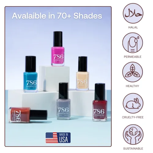 Miniatura 3 de Esmalte de uñas transpirable, vegano, sin crueldad, saludable, Halal, de secado rápido de 786 Cosmetics (Abu Dhabi)