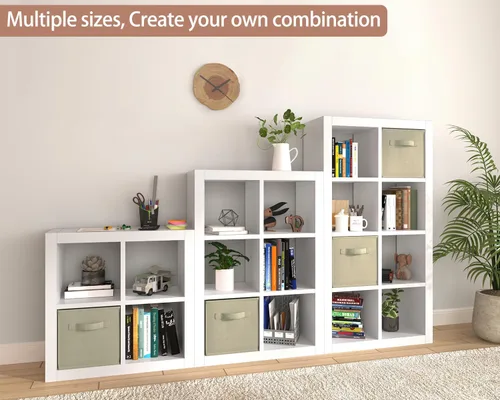 Miniatura 6 de furtble Estantería organizadora de almacenamiento de 8 cubos, moderna estantería abierta de madera, estante de exhibición multifuncional para sala