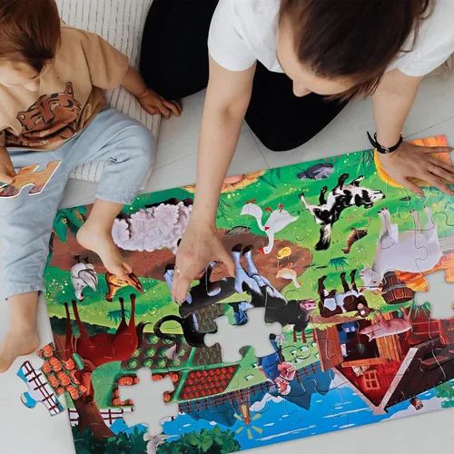 Miniatura 5 de Rompecabezas Jumbo de Piso para Niños, Rompecabezas Grandes de Animales de Granja, Rompecabezas de Granero de 48 Piezas para Niños Pequeños de 3-5