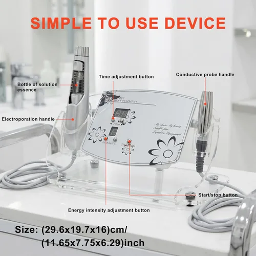 Miniatura 9 de Elitzia ETF49E Dispositivo facial de electroporación sin aguja, máquina de belleza facial importadora de iones de mesoporación, eliminación