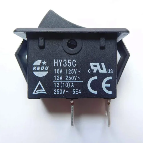 Miniatura 2 de 2 unids KEDU HY35C 2Pins Interruptor de botón AC 125/250V 16/12/10A ON Off Interruptor basculante de arco Interruptores de tecla pulsadora