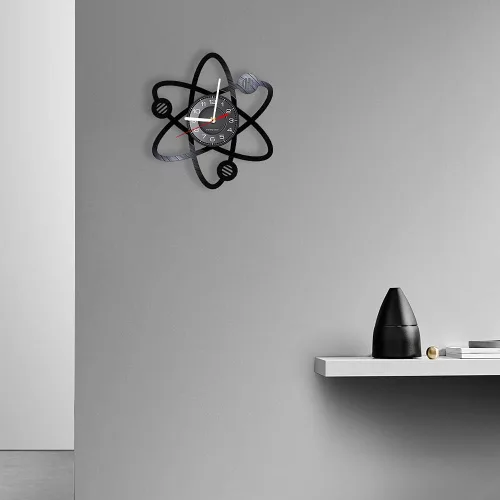 Miniatura 5 de Reloj de pared de 12 pulgadas, cuarzo silencioso, sin tictac, funciona con pilas, moderno, decorativo, física, ciencia, mecánica cuántica, reloj