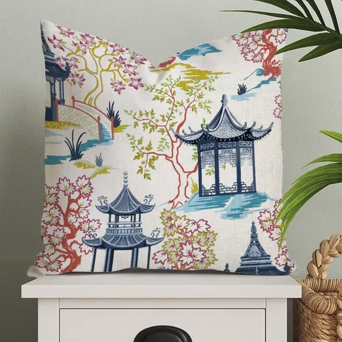Miniatura 43 de ArogGeld Fundas de Almohada Euro Sham Florales Verde y Blanco Gris Estilo Chinoiserie Funda de Almohada Asiática Funda de Cojín Decorativo 18x18