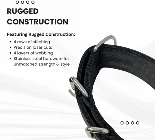 Miniatura 6 de SparkDog - Collar de perro resistente de 1.5 pulgadas, correa ajustable de grado de cinturón de seguridad con herrajes de acero inoxidable