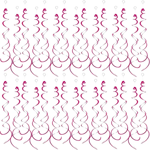 Miniatura 21 de 30 piezas de decoración de fiesta de remolinos colgantes, decoraciones de papel de aluminio, espiral, serpentina de plástico para techo, cumpleaños
