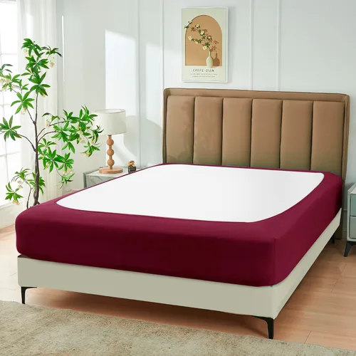 Miniatura 12 de Biscaynebay - Cubierta decorativa para somier tamaño Twin y Twin XL, falda de cama elástica de punto de jersey negro de lujo, envoltura de 4 lados