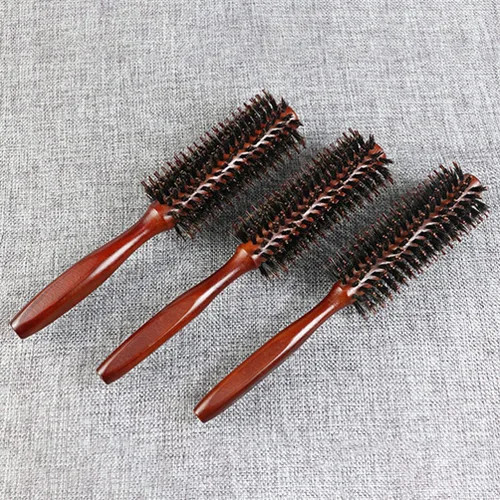 Miniatura 9 de 2 cepillos redondos para el cabello con cerdas de jabalí, cepillo de pelo rizado para secar, peine desenredante, peine de masaje, herramientas