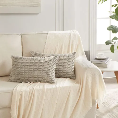 Miniatura 219 de Fancy Homi - Paquete de 2 fundas de almohada decorativas de color taupe de 22 x 22 pulgadas para sala de estar, sofá, cama, estilo rústico, bohemio