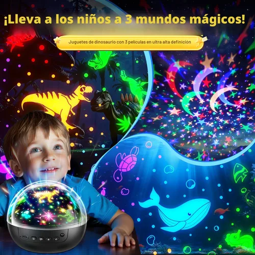 Miniatura 3 de Staryou Juguetes de dinosaurio para niños de 3 a 5, 【Control remoto+3 películas+93 efectos】 Juguetes de dinosaurio para niños de 2 a 4, 【3 Negro