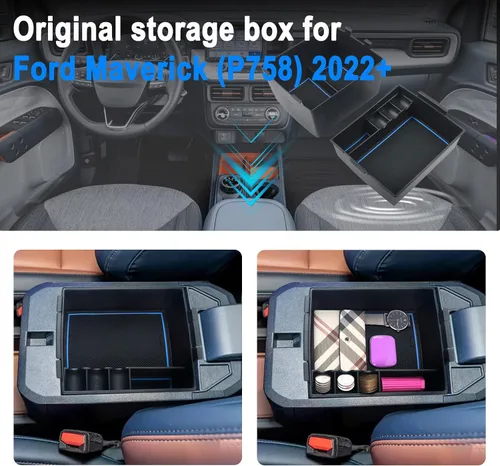 Miniatura 7 de SHAOHAO para Ford Maverick 2023 2024 2025 Organizador de Consola Central, Compatible con Accesorios Ford Maverick 2022 2023 2024 2025 XL/XLT/Lariat