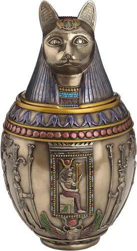 Urna conmemorativa de gato bastet egipcio raro