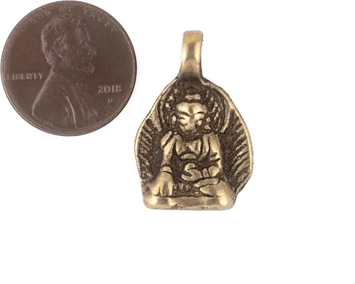 Miniatura 3 de The Bead Chest Colgante de Buda de latón envejecido (0.630x0.984 in)