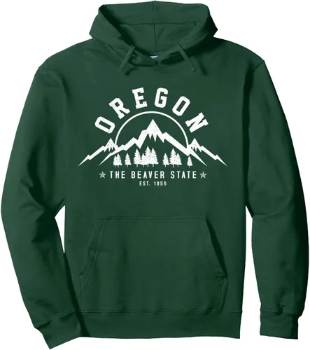 Miniatura 6 de Oregon The Beaver State Est. 1859 - Sudadera con capucha para regalo, Negro, S