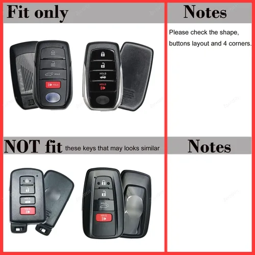 Miniatura 2 de Funda de silicona para llavero de 4 botones para Toyota Land Cruiser 2021+ Venza RAV4 4Runner Corolla Se Grand Highlander Tundra Crown 2022+ Tacoma