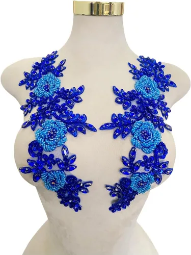 Miniatura 20 de 1 parche cosido a mano con piedras brillantes de imitación en rojo/blanco/verde/azul, cuentas y piedras de adorno para costura, accesorio