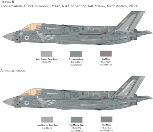 Miniatura 18 de Italeri -2810 F-35 B Lightning II Versión STOVL, escala 1:48, kit de modelo, modelo de plástico para montar, modelado, multicolor, IT2810