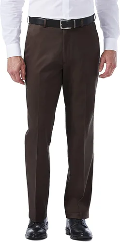 Miniatura 13 de Haggar Pantalón casual para hombre de alta calidad, sin planchado, color caqui, ajuste clásico, parte delantera plana