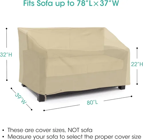 Miniatura 2 de SunPatio Funda de sofá de patio para exteriores, funda de sofá de asiento profundo, funda de sofá grande, funda seccional de muebles de patio