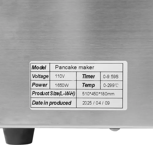 Miniatura 8 de Máquina eléctrica para hacer crepes comercial, para hacer panqueques grandes, plancha, placa plana, sartén para crepes, cereales, estufa para 1650 W