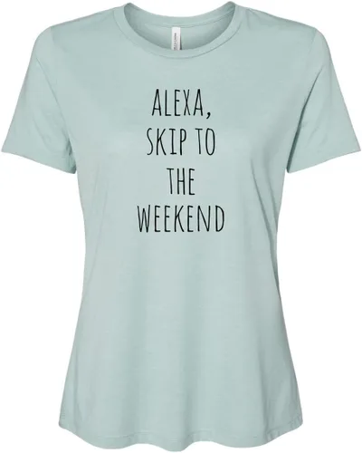 Miniatura 7 de Cute Women's Screen Printed Crew Neck Tee, Shirts With Sayings, Dusty Blue or Olive