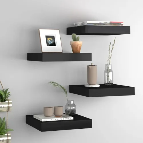 Miniatura 131 de Estantes flotantes de pared, juego de 4 estantes decorativos para montar en la pared, estante colgante con soportes invisibles para decoración